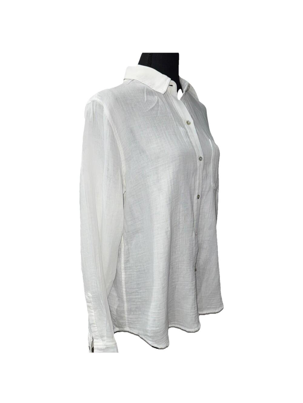 RAILS Women’s Ellis Button-Up Gauze Shirt in White-Size Medium - Picture 7 of 15